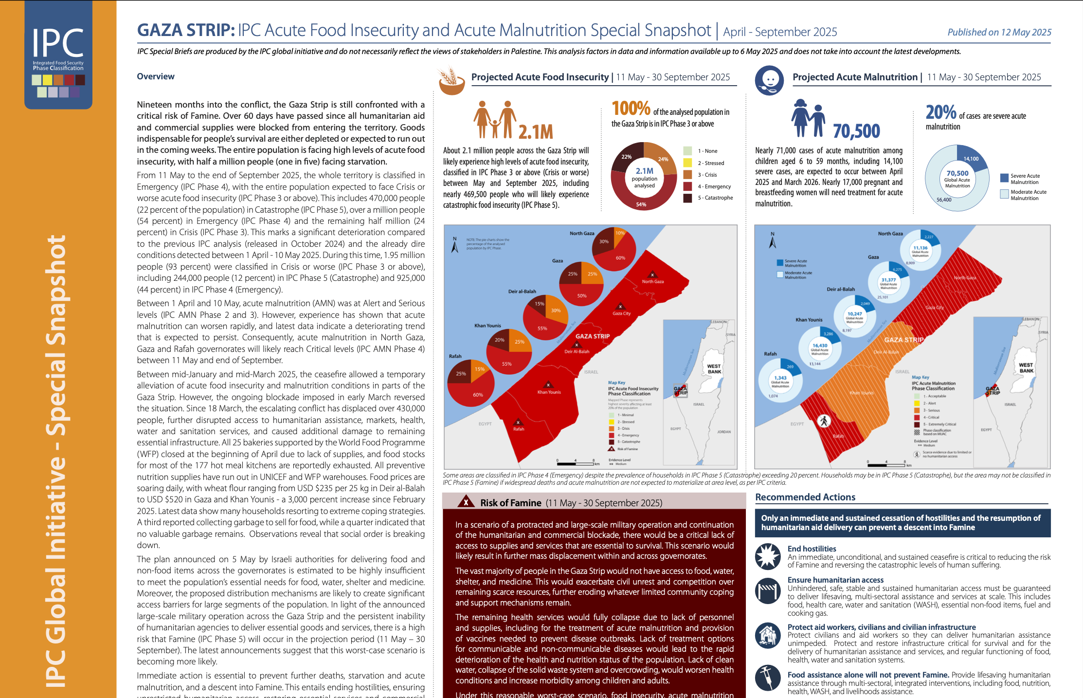 GAZA STRIP: IPC Acute Food Insecurity and Acute Malnutrition Special Snapshot